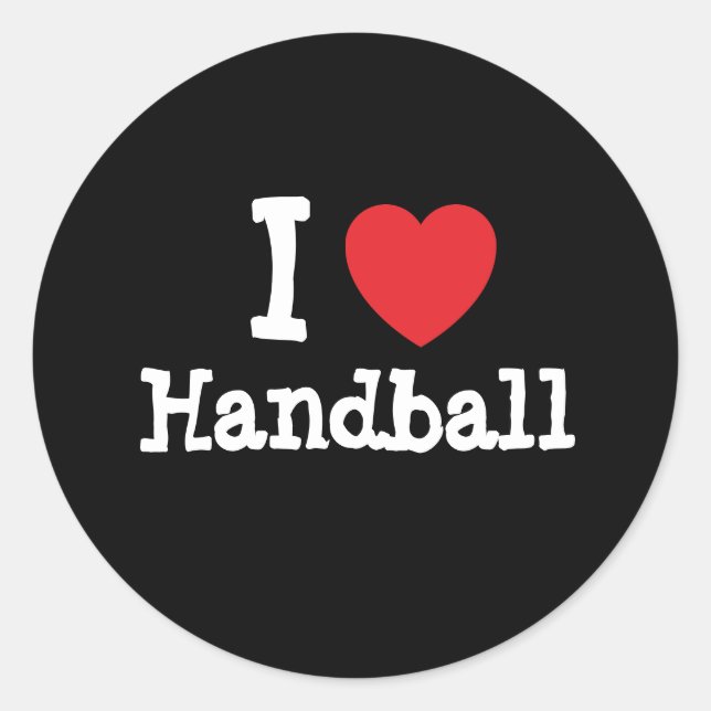 I love Handball heart custom personalised Classic Round Sticker (Front)