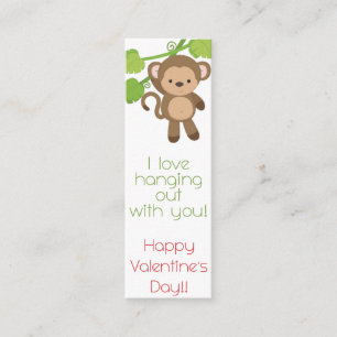 I love hanging out with you! Valentine Bookmark Mini Business Card