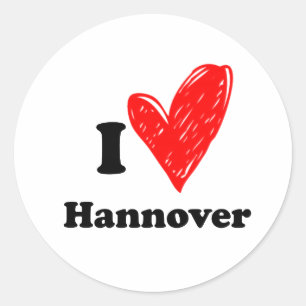 I love Hannover Classic Round Sticker