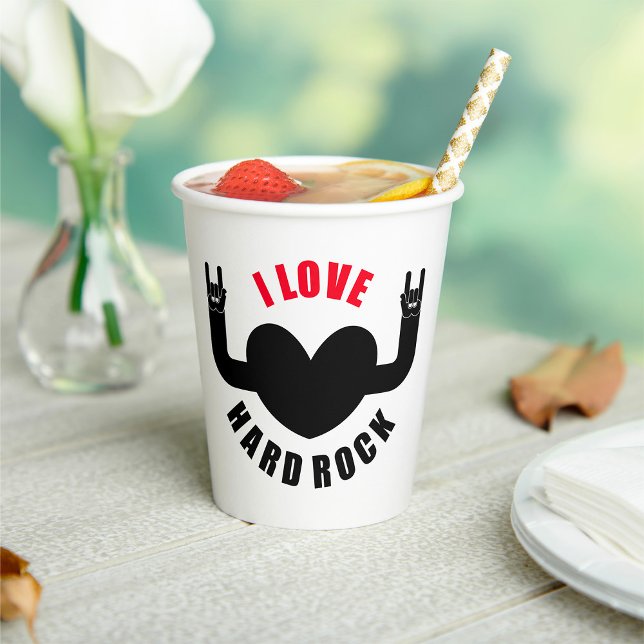 I Love Hard Rock Paper Cups (Creator Uploaded)