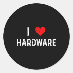 I Love Hardware - Heart Pc Gamer Gaming Build Code Classic Round Sticker