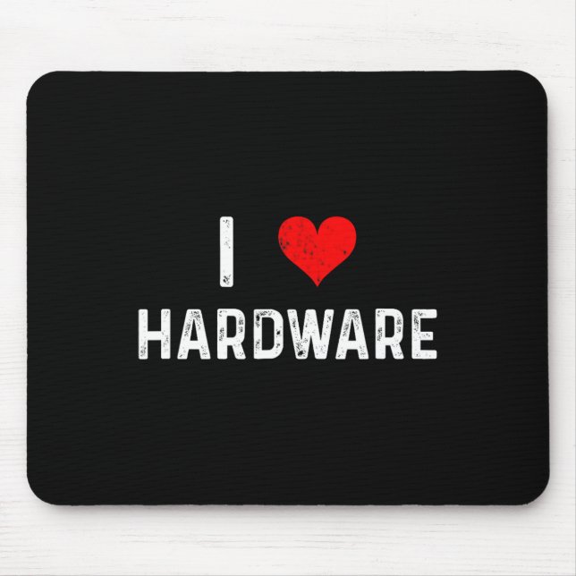 I Love Hardware - Heart Pc Gamer Gaming Build Code Mouse Pad (Front)