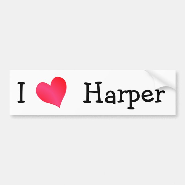 I Love Harper Bumper Sticker (Front)