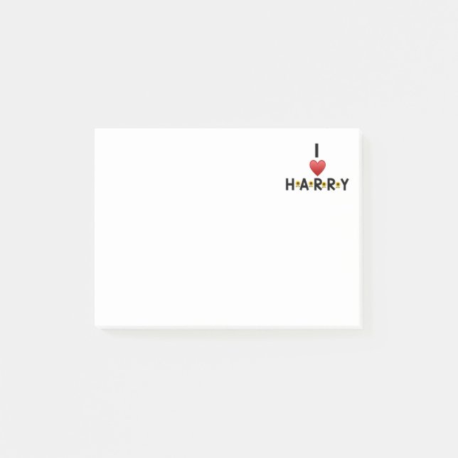 I LOVE HARRY Post-It Notes (Front)