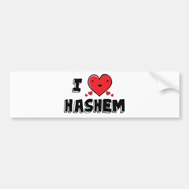 I Love Hashem Bumper Sticker (Front)