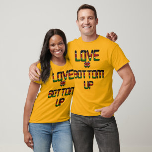 I love Hashtag Kenya Bottom-up 3D Flag Text Colour T-Shirt
