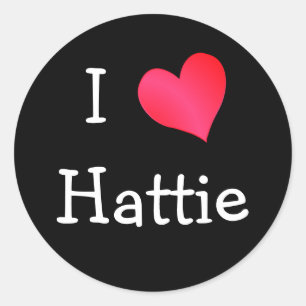 I Love Hattie Classic Round Sticker