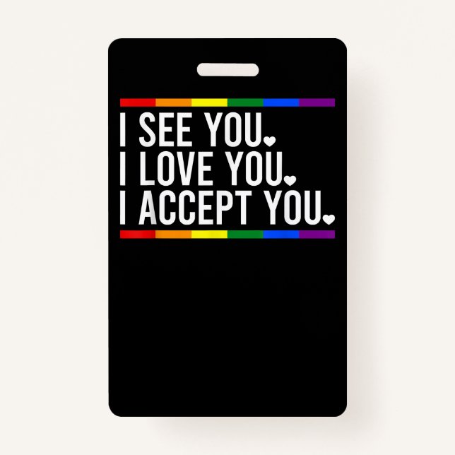 I Love Haunted Mound Lgbt Pride Lgbt Month Lgbt Fl ID Badge (Front)