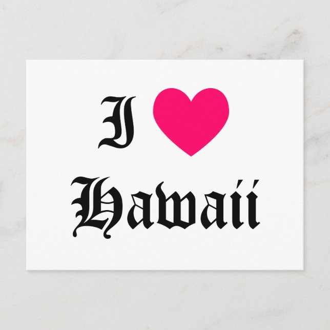 I Love Hawaii Postcard (Front)