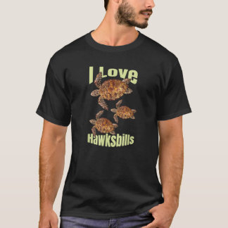 I Love Hawksbill Turtles ocean summer sea family k T-Shirt