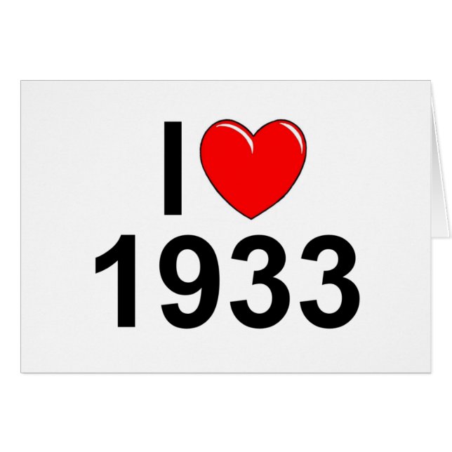 I Love (Heart) 1933 (Front Horizontal)