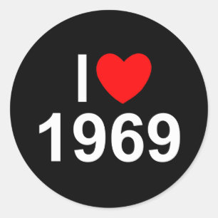 I Love (Heart) 1969 Classic Round Sticker