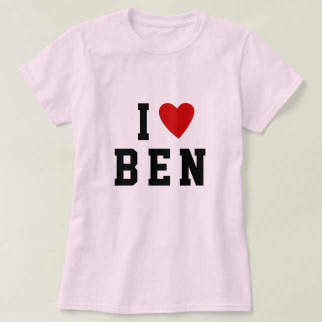 I love heart 3 letter custom bold text name T-Shir T-Shirt (Design Front)