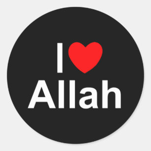 I Love (Heart) Allah Classic Round Sticker