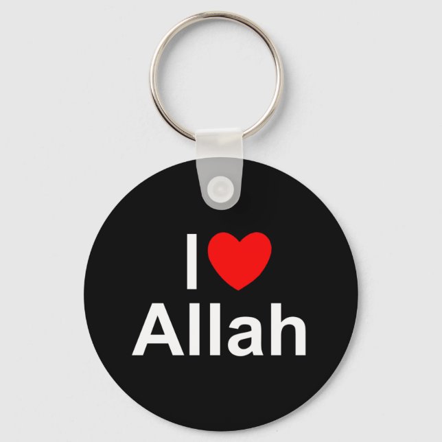 I Love (Heart) Allah Key Ring (Front)