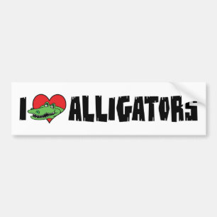 I Love Heart Alligators Bumper Sticker