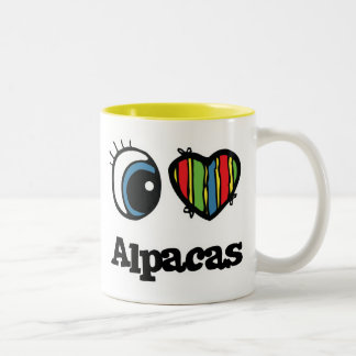 I Love (Heart) Alpacas Two-Tone Coffee Mug