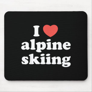 I love heart alpine skiing mouse pad