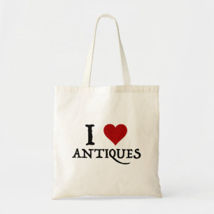 I Love (Heart) Antiques Tote Bag