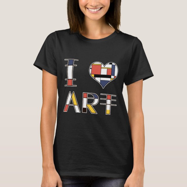 I Love - Heart - Art  elegant neoplasticism style T-Shirt (Front)