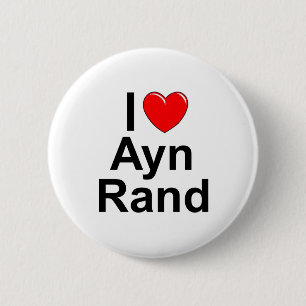 I Love (Heart) Ayn Rand 6 Cm Round Badge