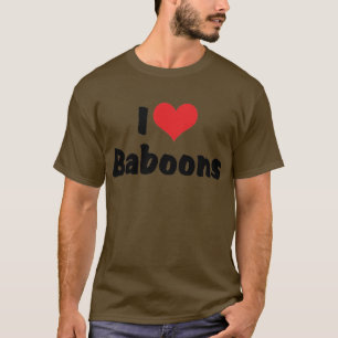 I Love Heart Baboons T-Shirt