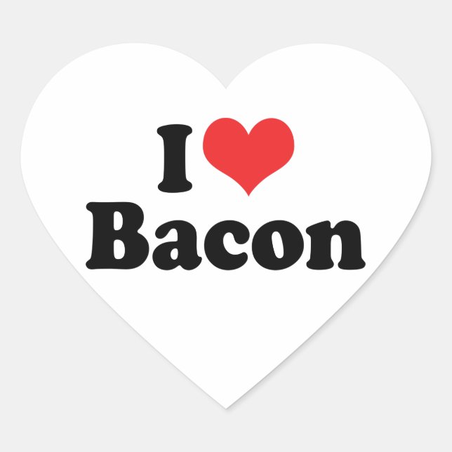 I Love Heart Bacon - Bacon Lover Sticker (Front)