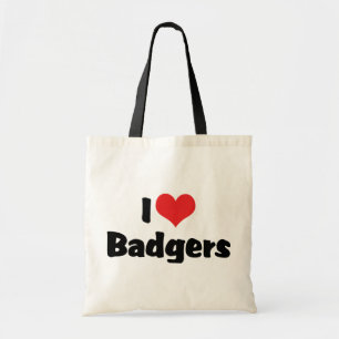 I Love Heart Badgers Tote Bag