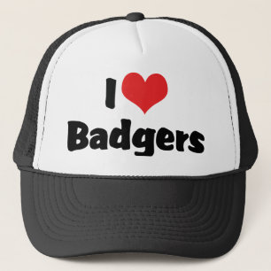 I Love Heart Badgers Trucker Hat