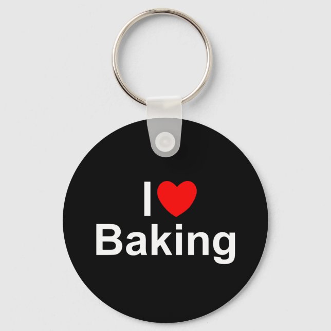 I Love (Heart) Baking Key Ring (Front)