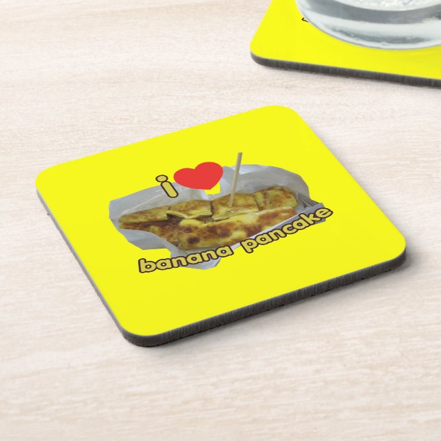 I Love (Heart) Banana Pancake ... Thai Street Food Coaster (Left Side)