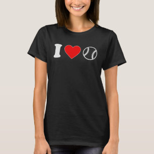 I Love Heart Baseball Player Fan Coach Sports for  T-Shirt