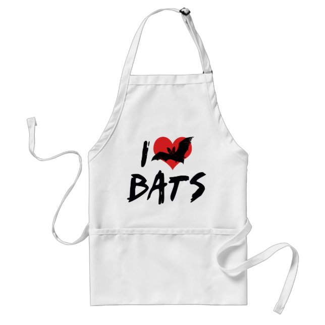 I Love Heart Bats Standard Apron (Front)