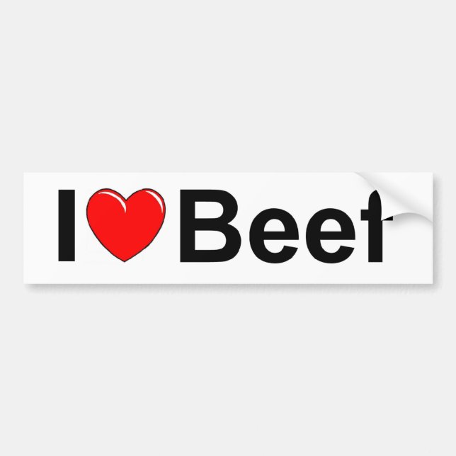 I Love (Heart) Beef Bumper Sticker (Front)