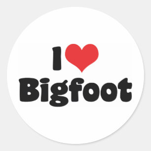 I Love Heart Bigfoot Sasquatch Yeti Classic Round Sticker