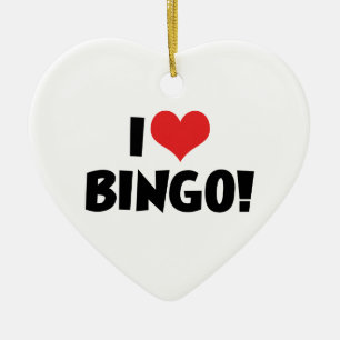 I Love Heart Bingo! - Bingo Lovers Ceramic Tree Decoration