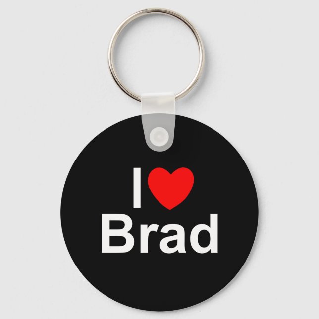 I Love (Heart) Brad Key Ring (Front)