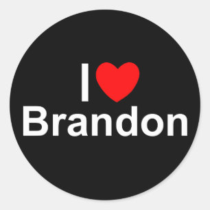 I Love (Heart) Brandon Classic Round Sticker