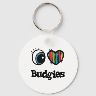 I Love (Heart) Budgies Key Ring