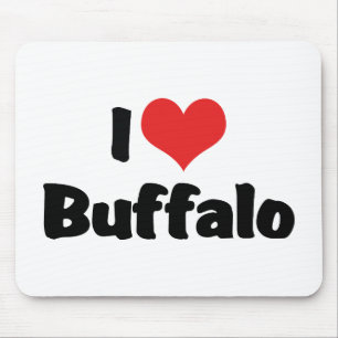 I Love Heart Buffalo Mouse Pad