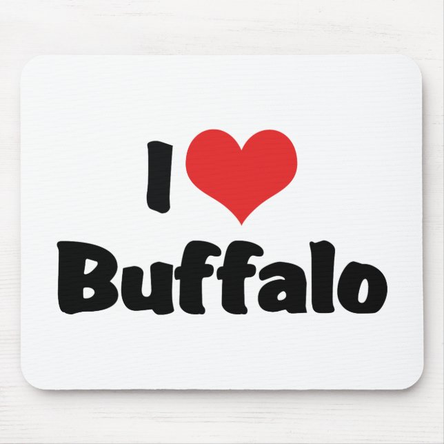 I Love Heart Buffalo Mouse Pad (Front)