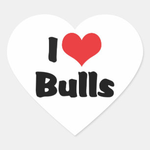 I Love Heart Bulls Sticker