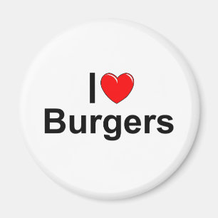I Love (Heart) Burgers Magnet