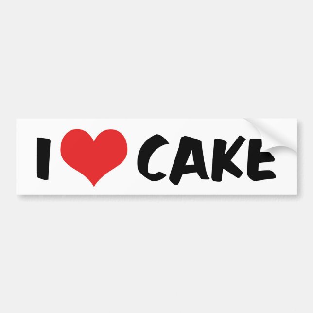 I Love Heart Cake - Cake Cookie Doughnut Lover Bumper Sticker (Front)