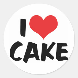 I Love Heart Cake - Cake Cookie Doughnut Lover Classic Round Sticker