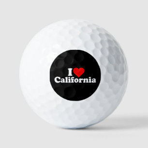 I LOVE HEART CALIFORNIA CALI STATE GOLF BALLS