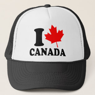 I Love Heart Canada Trucker Hat