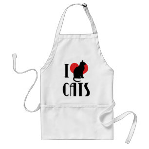 I Love Heart Cats - Cat Lover Standard Apron