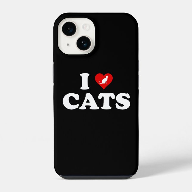I Love (Heart) Cats iPhone Case (Back)