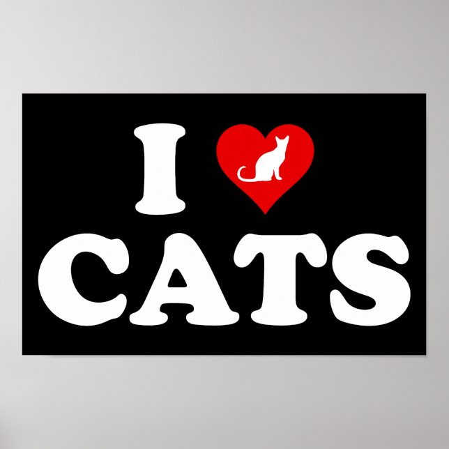 I Love (Heart) Cats Poster (Front)